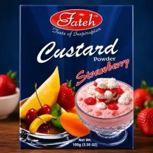 Custard Powder Strawberry – Premium Strawberry Custard Mix by Fateh Foods