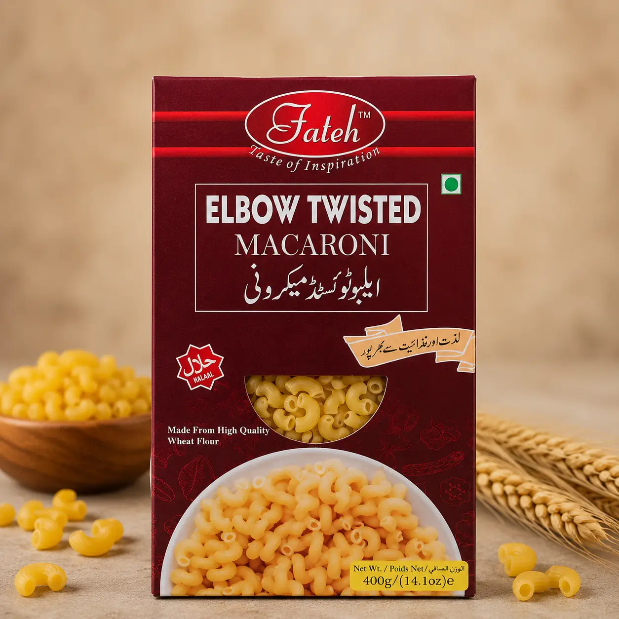Elbow Twisted Macaroni | Fateh Foods Elbow Twisted Macaroni – Premium Wheat Pasta by Fateh Foods
