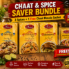 Fateh Chaat and Spice Bundle with Yakhni Pulao, Sindhi Biryani, Bombay Biryani and free Chaat Masala